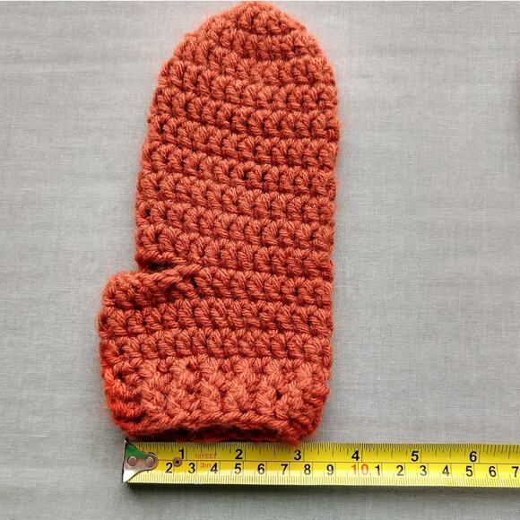 Pumpkin Spice Crochet Thumbless Mittens adult sized warm winter phone addiction - Picture 8 of 9